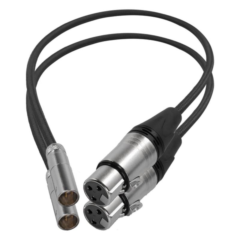 Kondor Blue Mini XLR Male to XLR Female Audio Cable 16\" Black Pair
